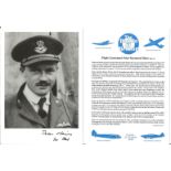 Flight Lieutenant Peter Raymond Hairs MBE AE signed 7x5 black and white photo in uniform complete