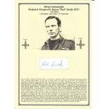 Wing Commander Roderick Illingworth Alpine Rod Smith DFC signed small signature piece. Attached to a