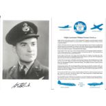 Flight Lieutenant William Terence Clark DFM signed 7x5 black and white photo in uniform complete