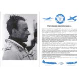 Wing Commander James Gilbert Sanders DFC signed 7x5 black and white photo in uniform complete with