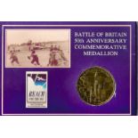 Gold Coloured Battle Of Britain 50th Anniversary Medallion. Good Condition. We combine postage on