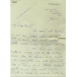 World War Two Pilot Officer Roy Mottram's COPY OF ORIGINAL letter to section officer 'Bunty' Nash,