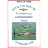RAF Battle of Britain 50th Anniversary Commemorative Parade programme 15th September 1990. A