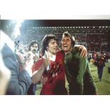 Kevin Keegan and Ray Clemence Liverpool Signed 12 x 8 inch football photo. Good Condition. We