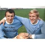 Mike Summerbee and Francis Lee Manchester City Signed 12 x 8 inch football photo. Good Condition. We