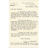 WW2 Lord Trenchard signed typed 1944 letter to Mrs Harrison on personal stationary regarding vesting