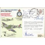 WW2 Uboat commanders multiple signed RAF 349 sqn Spitfire cover. Signed by Admiral Karl Donitz, Capt