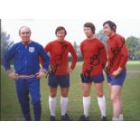 Football Gordon Banks, Tommy Smith signed 12 x 10 colour photo standing with Alf Ramsey. Good