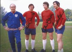 Football Gordon Banks, Tommy Smith signed 12 x 10 colour photo standing with Alf Ramsey. Good
