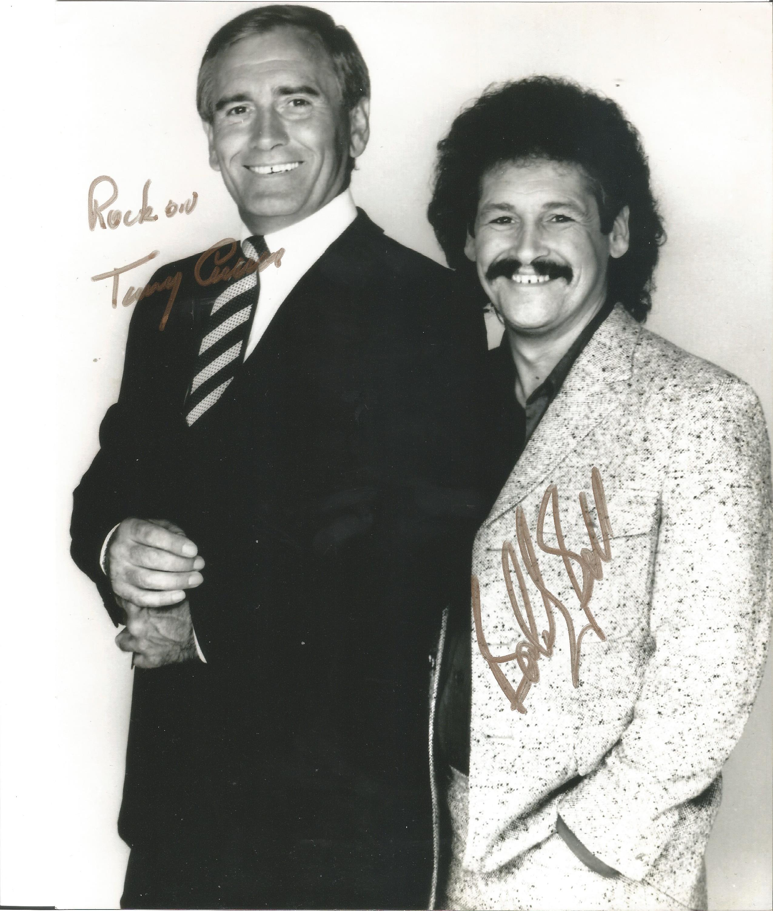 Tommy Cannon and Bobby Ball double signed 10 x 8 b/w portrait photo. They were known collectively as