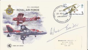 WW2 Douglas Bader signed 1968, 50th ann RAF cover with Sleaford RAF College postmark. Good