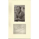 David Niven signed album page mounted with 6 x 4 unsigned b/w portrait photo. Good Condition. We