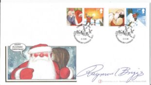 Raymond Briggs author The Snowman signed Internetstamps 2004 Christmas FDC with Christmas Bloomsbury
