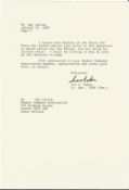 WW2 General Ira Eaker signed typed letter to Ray Callow regarding Arthur Harris. Good Condition.