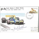 Formula 1 racing drivers Jack Brabham signed Great Names in Motor Racing cover with image of him