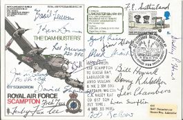 Dambusters Rare multiple signed Avro Lancaster SC36 cover. 18 WW2 617 Sqn RAF Raid veterans
