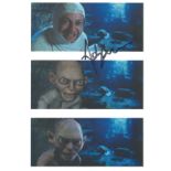 Lord of the Rings Andy Serkis as Gollom signed rare Lord of the Rings 6 x 4 colour postcard. Good