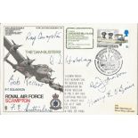 Dambusters Rare multiple signed Avro Lancaster SC36 cover. 6WW2 617 Sqn RAF Raid veterans autographs