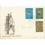 WW2 Rocket Scientist Dieter Grau signed Polish Space FDC. Good Condition. We combine postage on