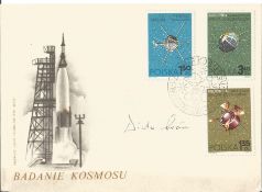 WW2 Rocket Scientist Dieter Grau signed Polish Space FDC. Good Condition. We combine postage on