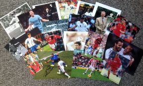 Football collection 20 signed assorted colour photos signatures include Wayne Bridge, Peter Barnes ,