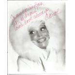 Carol Channing signed 10x8 black and white photo. Dedicated. Good Condition. All autographs are