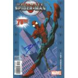 Marvel comic 75th Issue Ultimate Spiderman Part 4 signed on the cover by artist Mark Bagley. Good