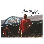 Ian St John signed 7x5 colour photo pictured in action for Liverpool. Good Condition. All autographs