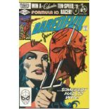 Marvel Comic Daredevil Somebody had to Win Feb UK 179 signed on the cover by artist Klaus Jansen.