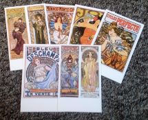 Dalkeith post card collection Classic poster series set of six no 3 Alphonse Mucha no P13 to P18.
