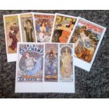 Dalkeith post card collection Classic poster series set of six no 3 Alphonse Mucha no P13 to P18.