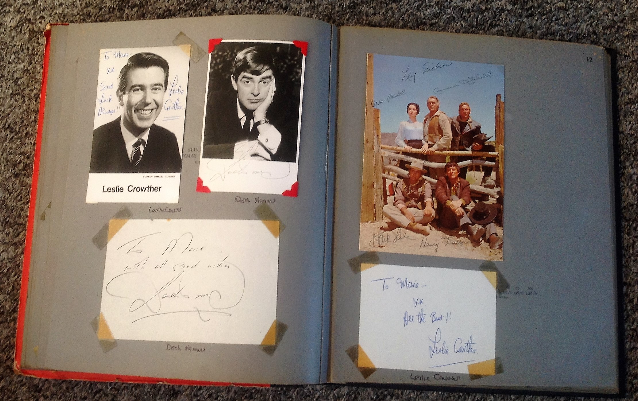 Assorted signature collection in scrapbook. Signatures on assortment of photos, album pages, clipped - Image 6 of 6