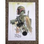 Star Wars Boba Fett 16x12 colour animation signed by the actor Jeremy Bulloch. Good Condition. All