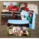 West Ham football collection 5 signed photos includes Ryan Fredericks , Aaron Cresswell, Andriy