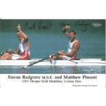 Matt Pinsent and Steve Redgrave signed 6x4 colour photo. Good Condition. All autographs are