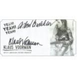 Beatles commemorative Yeah Yeah Yeah envelope signed by Astrid Kirchherr and Klaus Voormann. Good