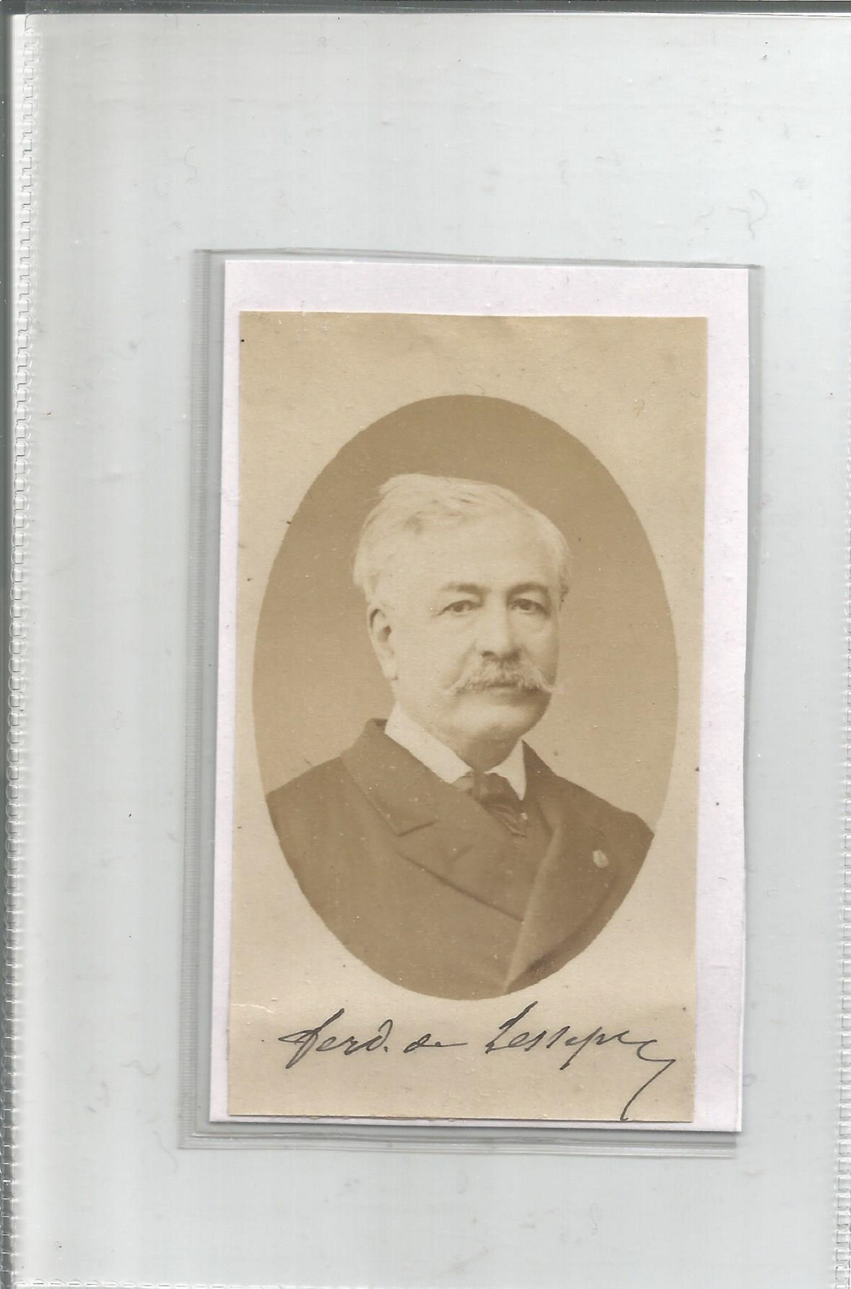 Ferdinand de lesseps signed small photo. 19 November 1805 - 7 December 1894) was a French diplomat