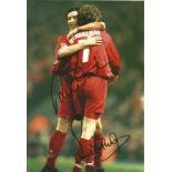 Robbie Fowler and Steve McManaman signed 12x8 colour photo pictured celebrating while with Liverpool