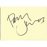 Paul Jones signed 6x4 album page. Good Condition. All autographs are genuine hand signed and come