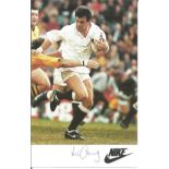 Will Carling signed 6x4 colour promo card. Good Condition. All autographs are genuine hand signed