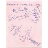 Sheffield Utd CC 1956 signed album page. Good Condition. All autographs are genuine hand signed