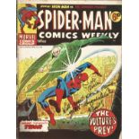 Marvel Comic Spider Man Comics Weekly No62 April 20, 1974 signed on the cover by creator Stan Lee.