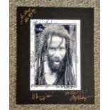 Rastafarian multiple signed 16x12 mounted black and white photo signed by 12 Rastafarians