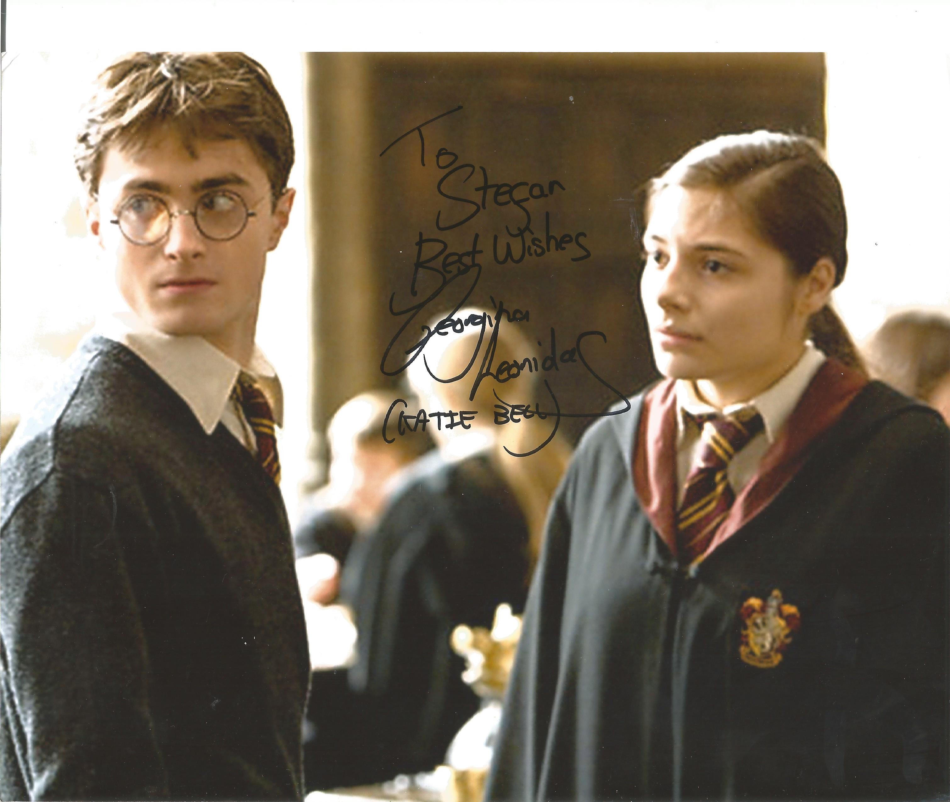 Georgina Leonidas signed 10x8 colour Harry Potter photo. Dedicated. Good Condition. All autographs