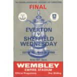Everton v Sheffield Wednesday 1966 FA Cup final vintage programme signed inside by 24 legendary