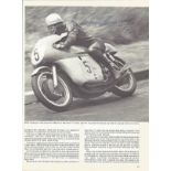 Motor Racing Mike Hailwood signed 10x8 black and white magazine photo. Stanley Michael Bailey