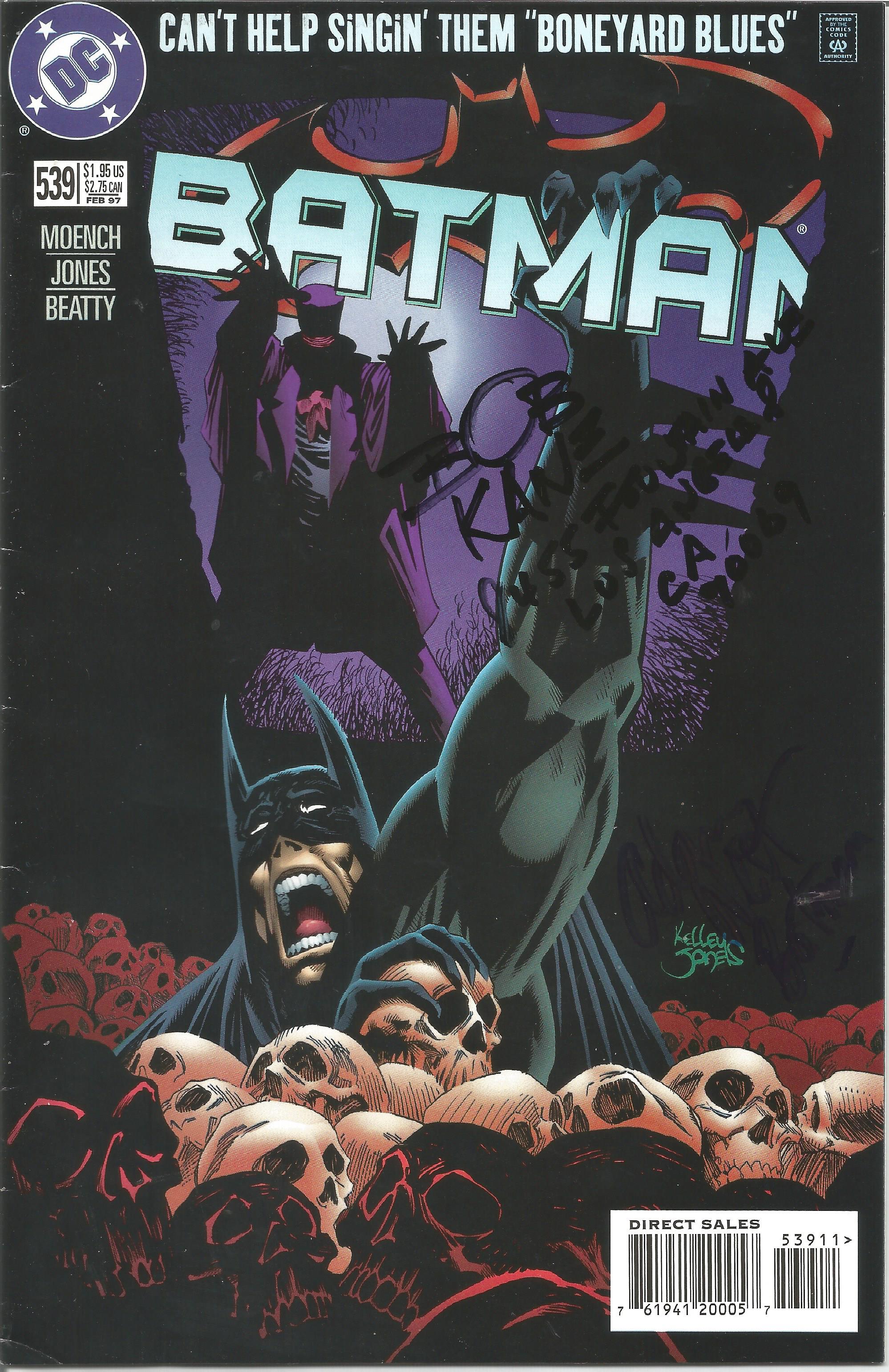 DC Comic Batman Can't Help Singin Them Boneyard Blues 539 Feb 97 signed by creator Bob Kane. Good