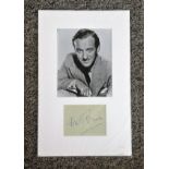 David Niven signed album page mounted below black and white photo. 1 March 1910 - 29 July 1983)