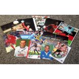 Football collection 12 signed colour photos from well-known names such as Paolo Di Canio, Neville