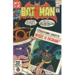 DC Comic Bat Man Where is Batman No336 June signed on the cover by Jim Aparo and one other. Good